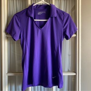 Nike purple embroidered golf polo